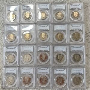 1980-1999 S Kennedy Half Dollar PCGS PR69DCAM 20 Coin Set Proof Deep Cameo